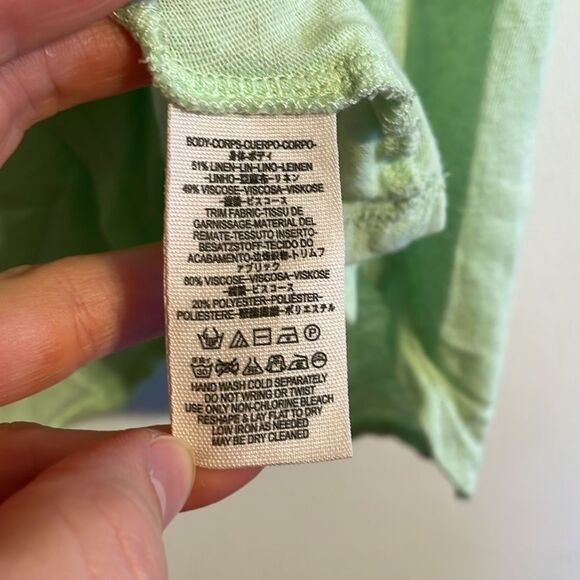 Free People Jewel Neck Tee Shirt Green S - Picture 3 of 4